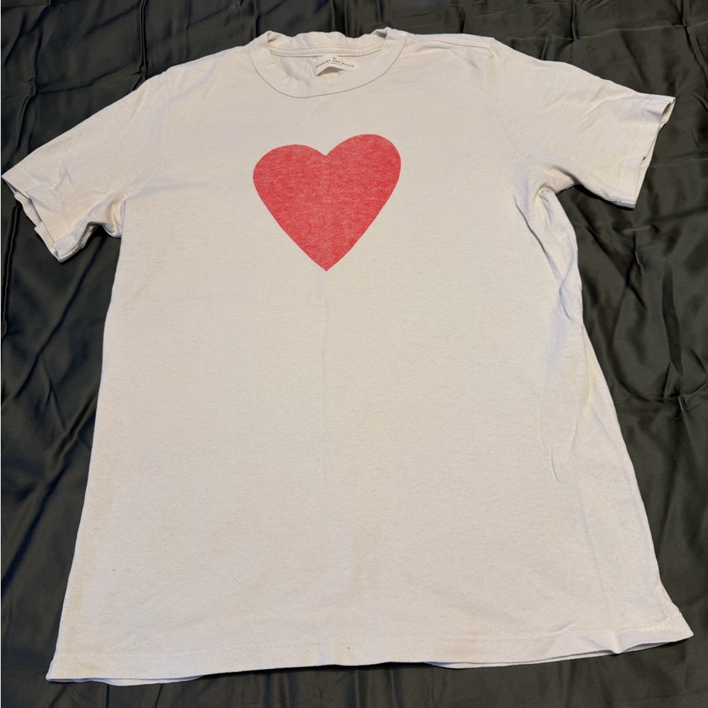 imogene + willie White Tee with Red Heart
